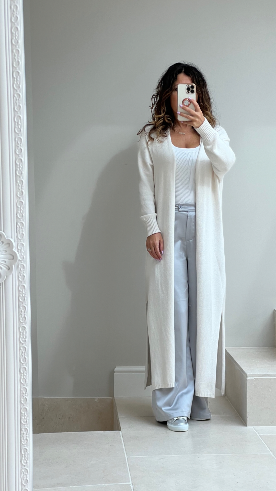 Cream Maxi Knit Cardigan