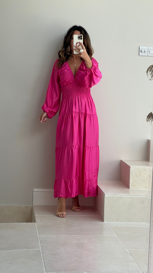 The Sofia Dress in Hot Pink