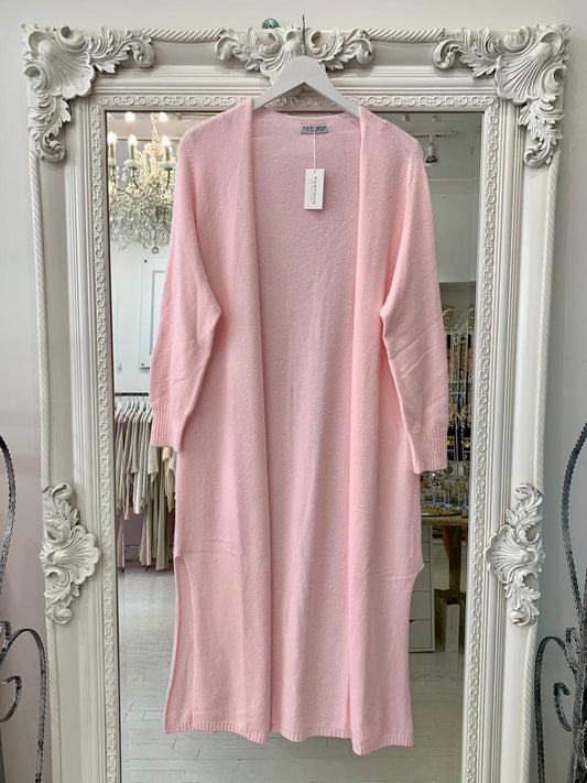 Baby pink maxi cardigan
