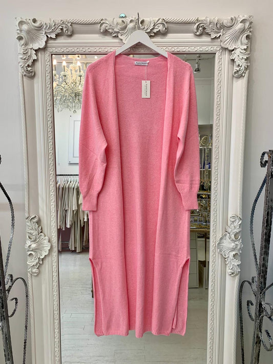 Bubblegum pink maxi cardigan