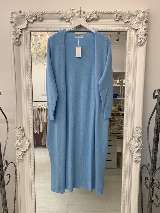 Denim blue maxi cardigan