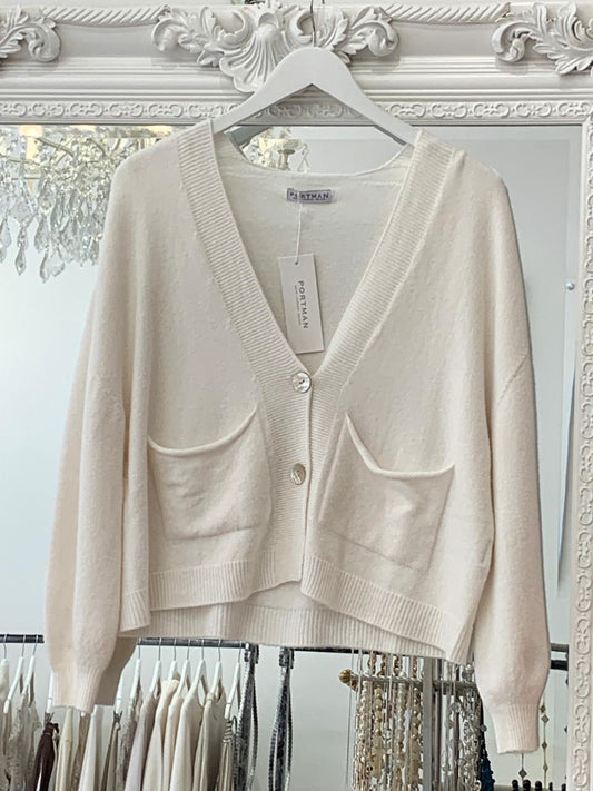 The Madison cardigan in cream with pockets