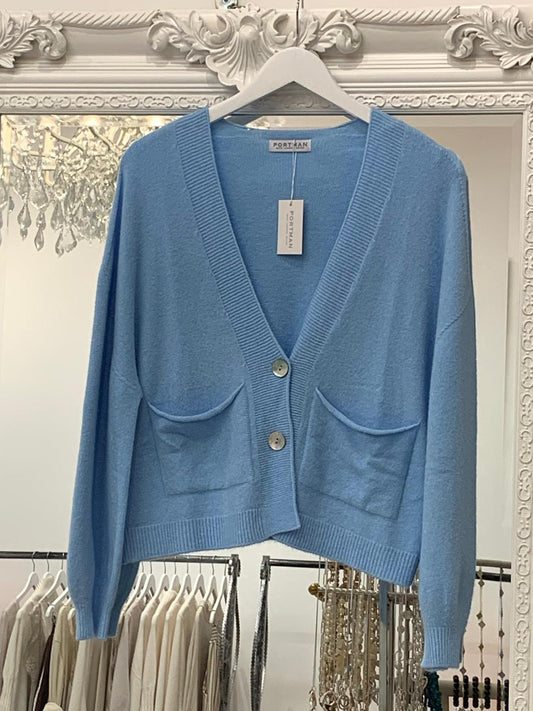The Madison cardigan in baby blue