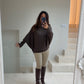 Asymmetrical Simmi Jumper in chocolate brown
