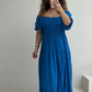 The Margot embroidery Anglaise dress in royal blue