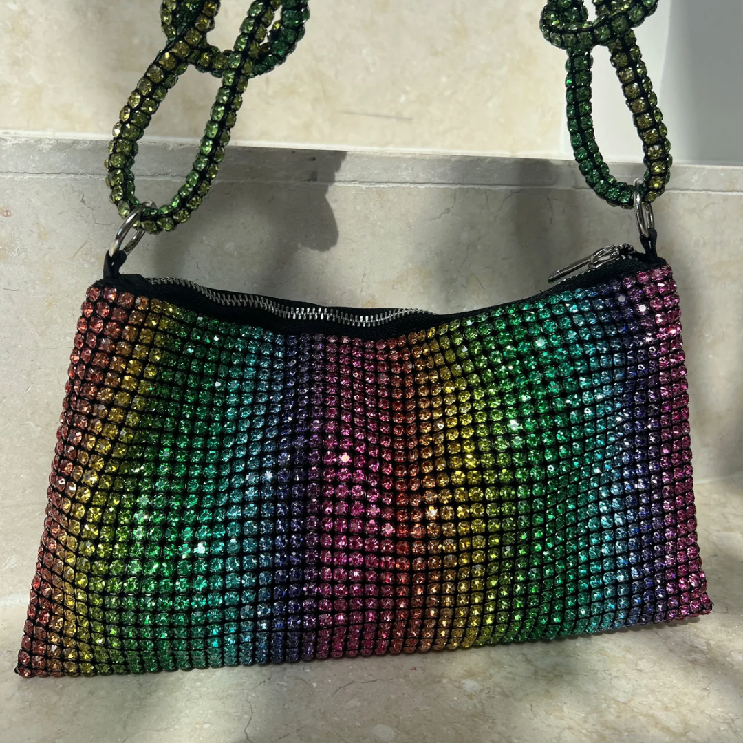 The Goddess Rainbow diamanté handbag