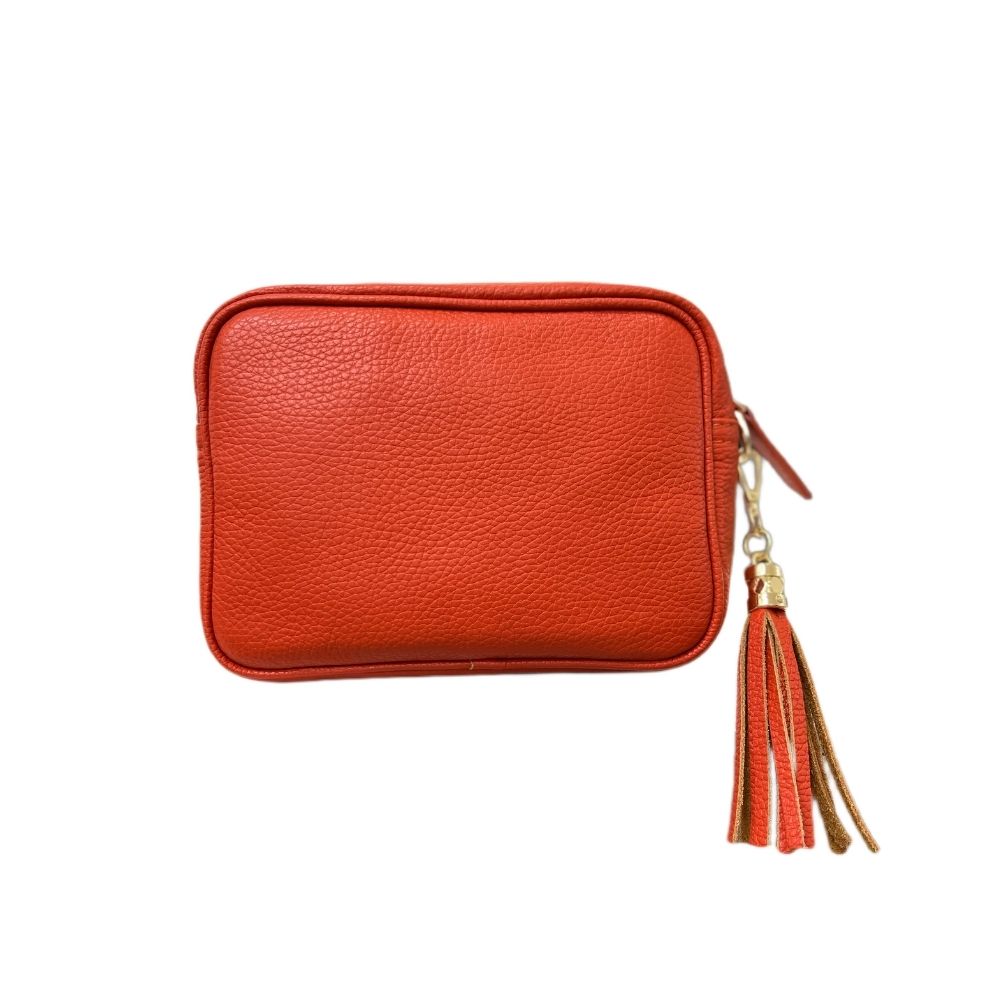 Tassel Italian Leather Handbag Orange