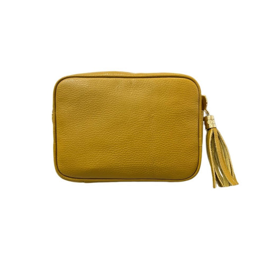 Tassel Italian Leather Handbag Mustard