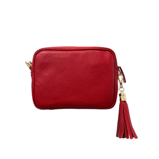 Tassel Italian Leather Handbag Red