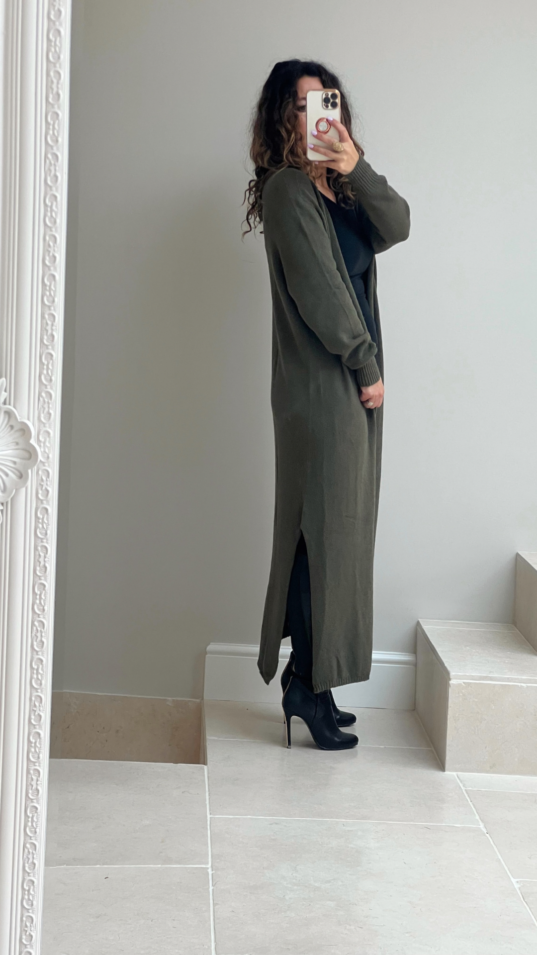 Olive green 2025 duster cardigan